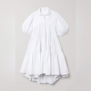 Cecilie Bahnsen Jade white dress Oversized Tiered Cotton-poplin Dress size 4